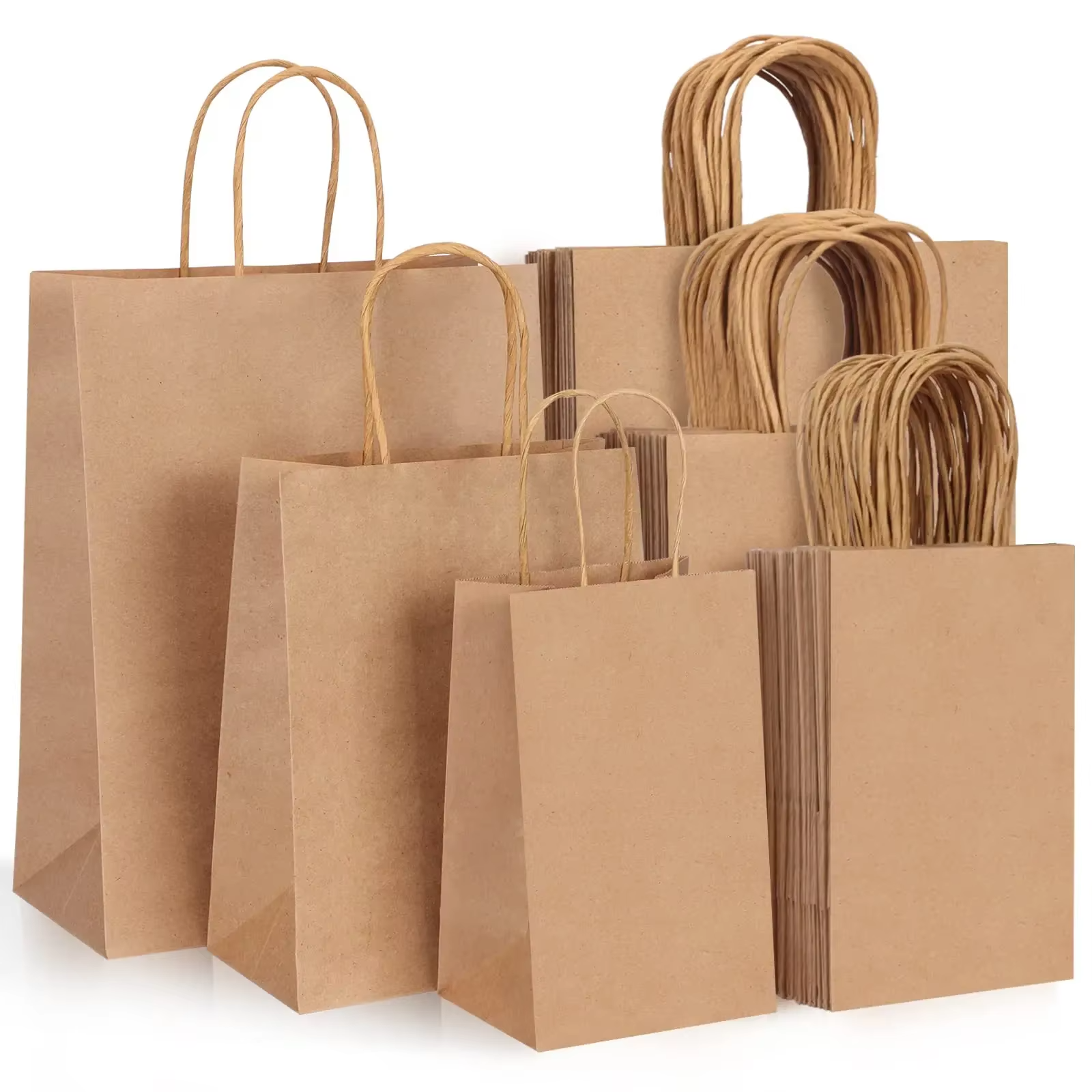 Party Event Supply Store - 10/25/50pcs/lot Kraft Paper Bag with Handles