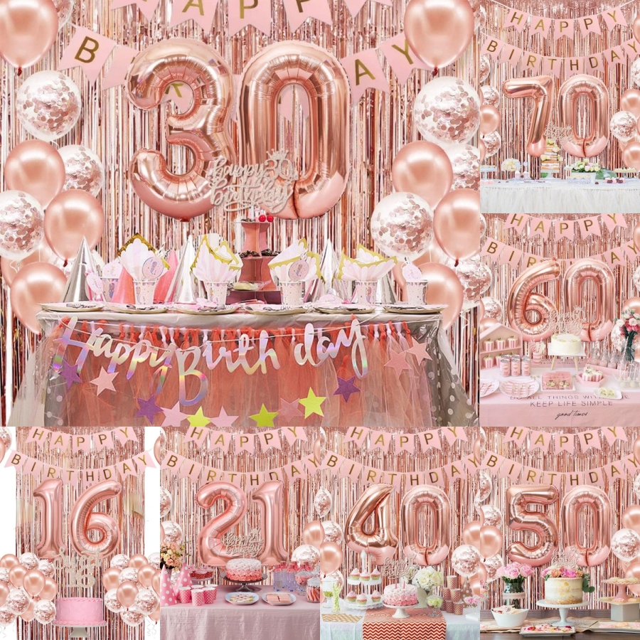 Party Banner Gold - 58Pc/Set 40-Inch Number Foil Balloons Party