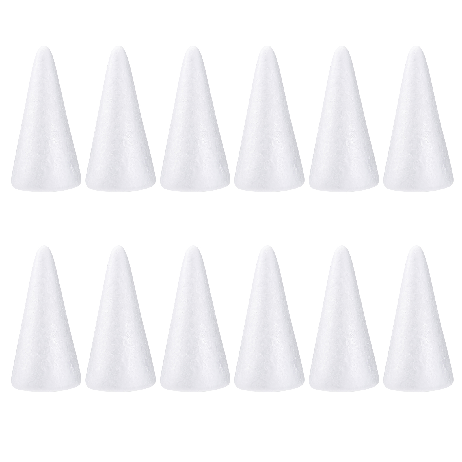 Cotton Candy Cone - 12pcs 15cm White Solid Craft Foam