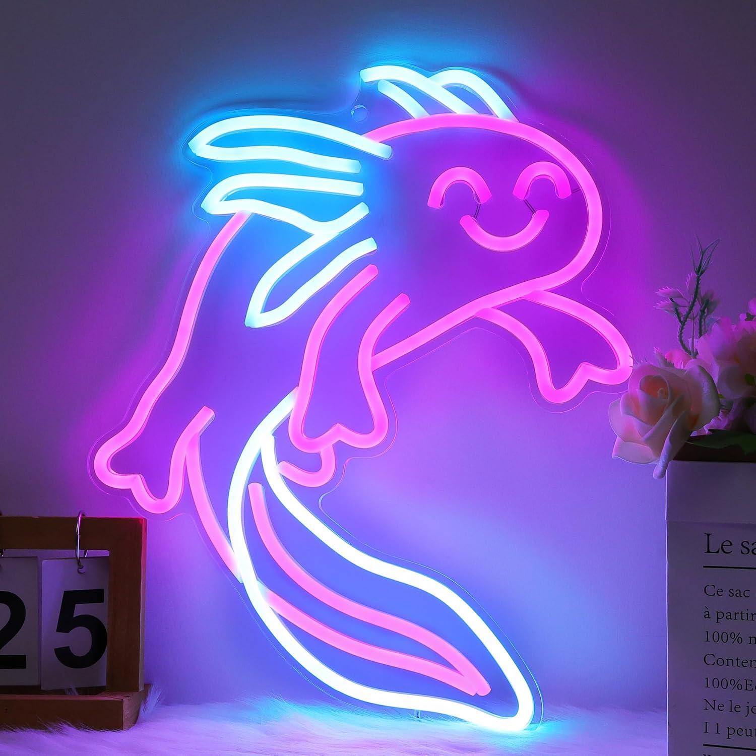 Neon Sign Party - Ammonite Axolotl Neon Sign Cute Animal