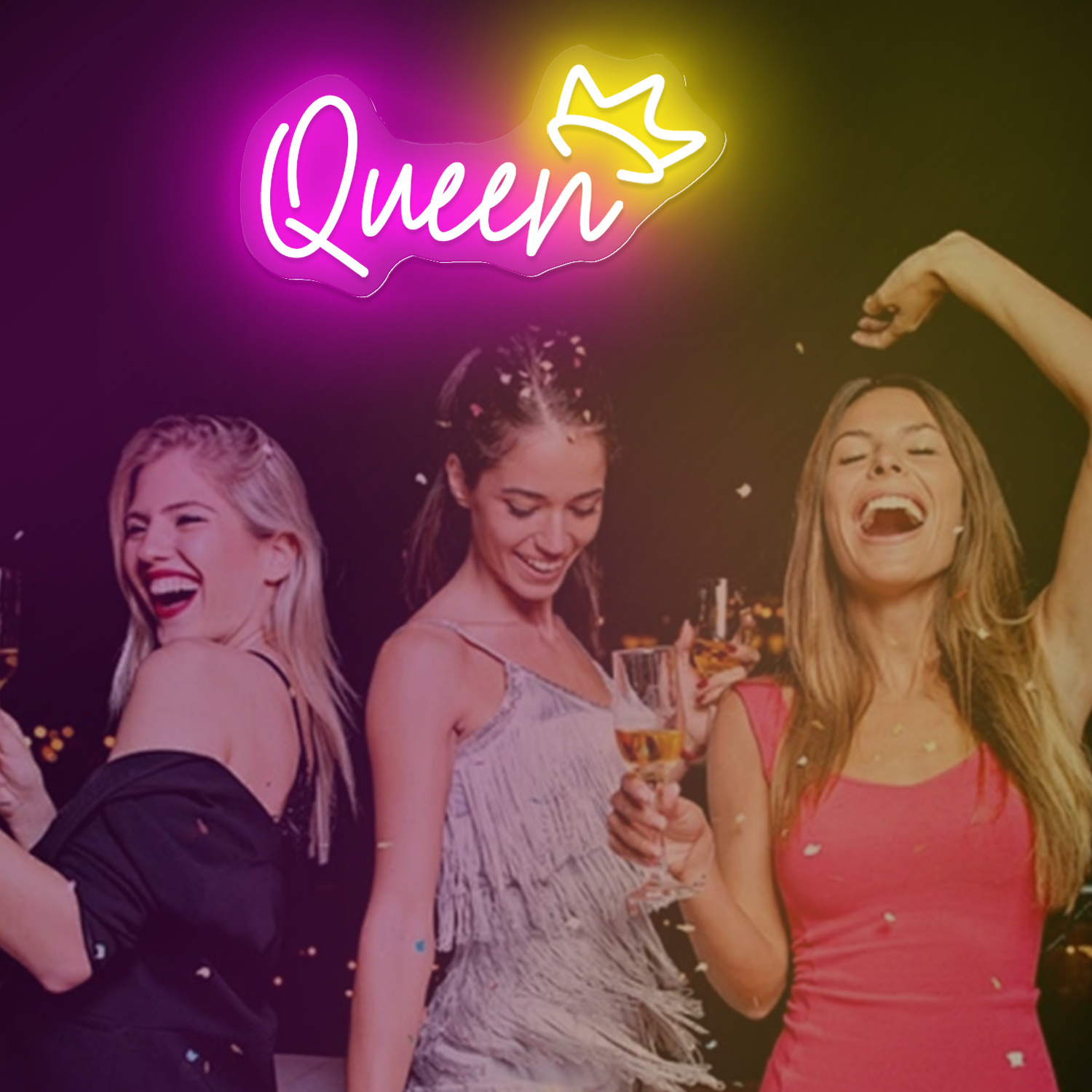 Neon Sign Party - Custom Neon Sign with Crown Design,