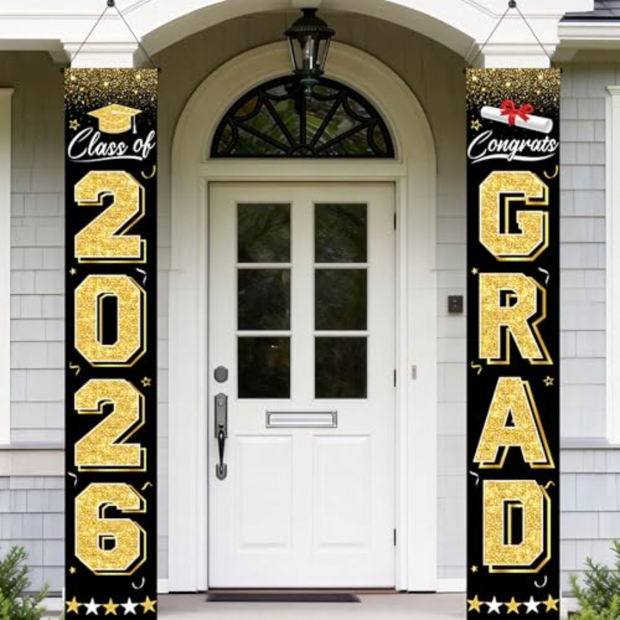 Party Banner Gold - Graduation Decorations 2026 - and Gold