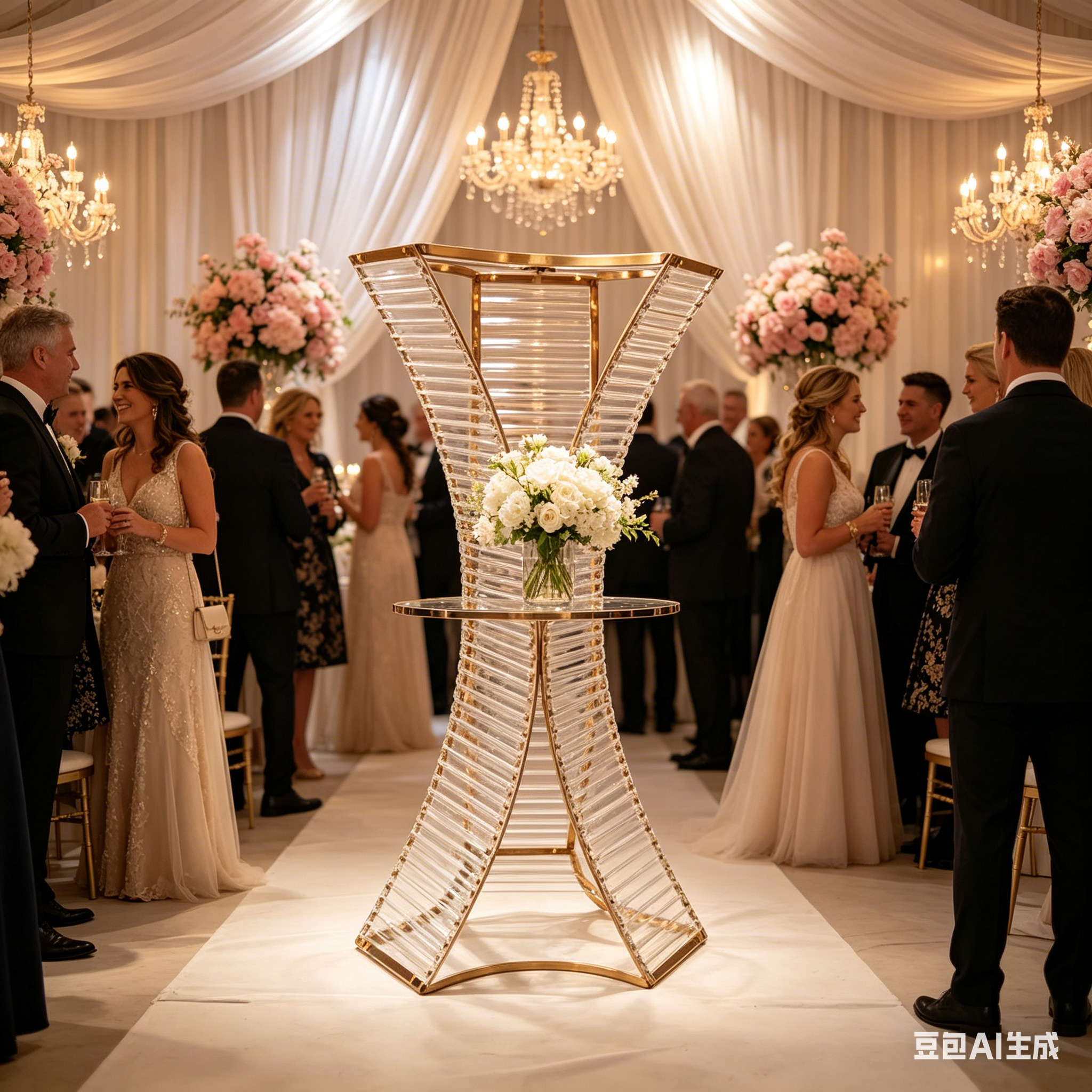 Party Event Supply Store - 4/10 Pcs Acrylic Metal Wedding Party