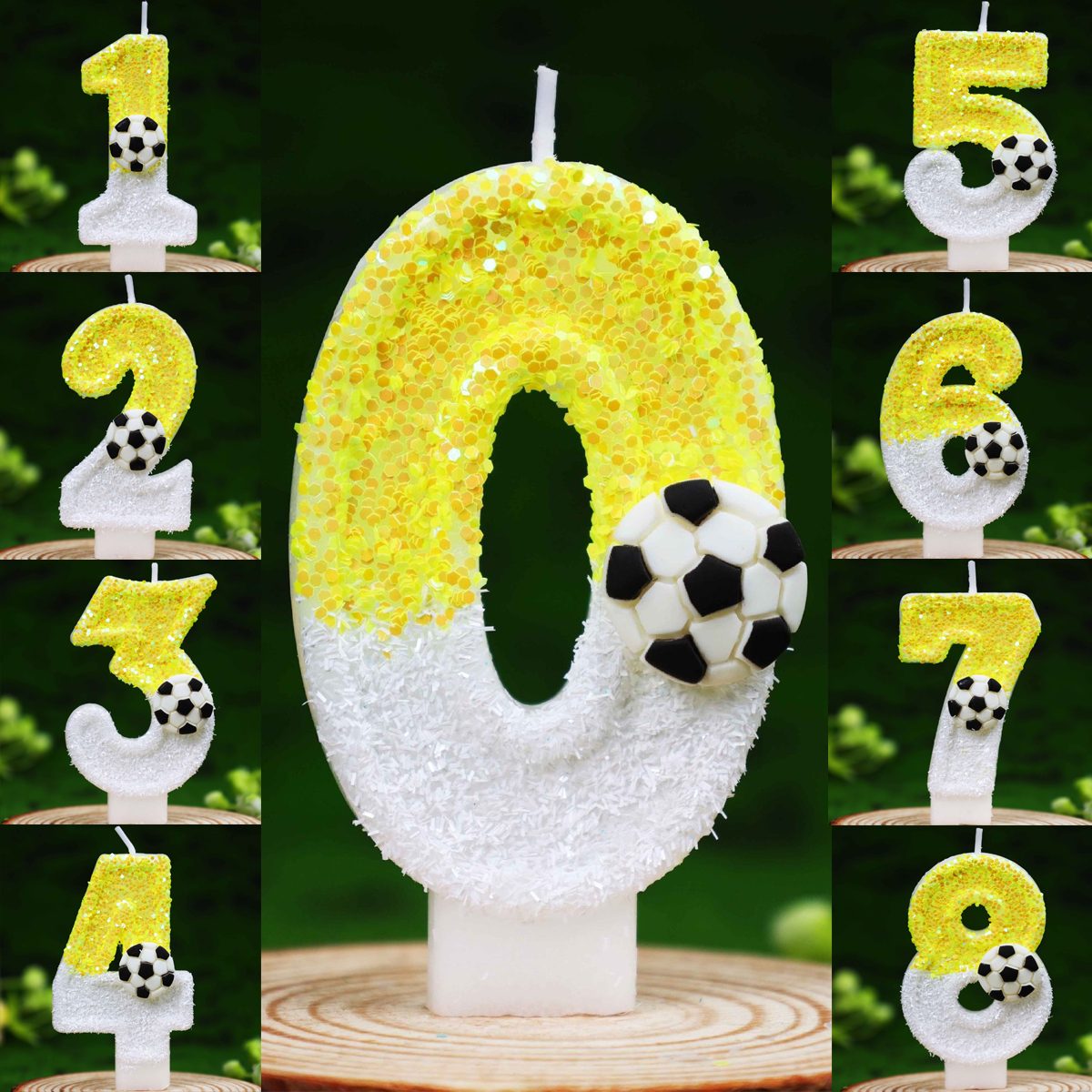 Event Supplies - Yellow White Sequins Sports Football Digital