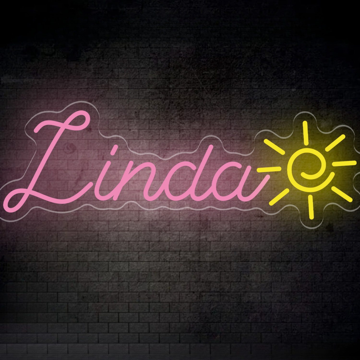 Neon Sign Party - Custom Neon with Name&Sun Sign, Door&Wall