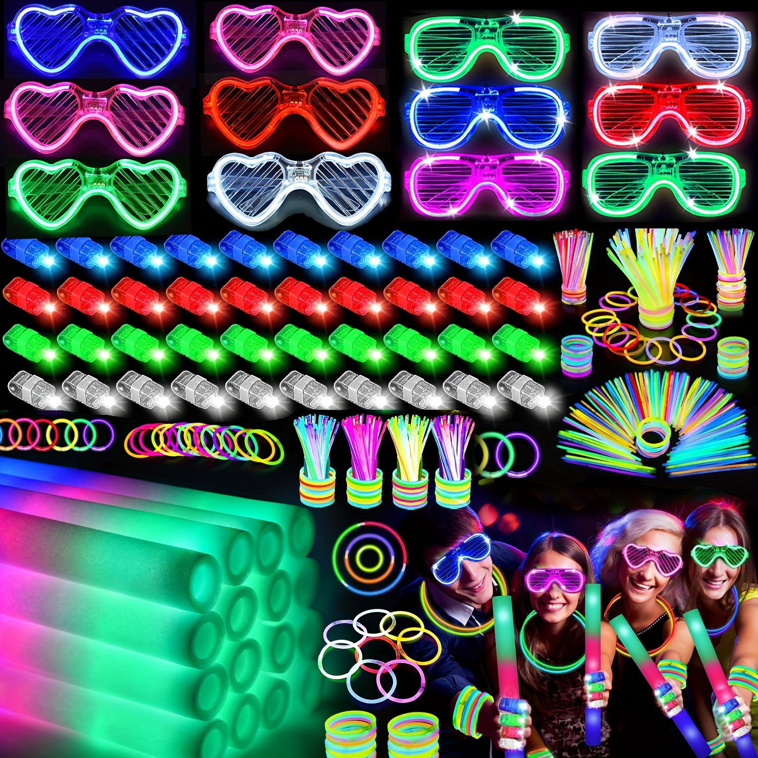 Cotton Candy Cone - 168Pcs Glow Stick Party Set, 12