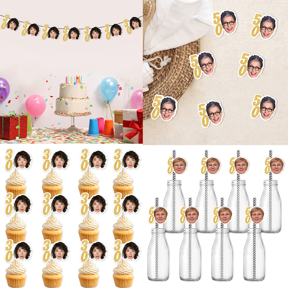 Party Banner Gold - Custom Gold Glitter Birthday Banner With