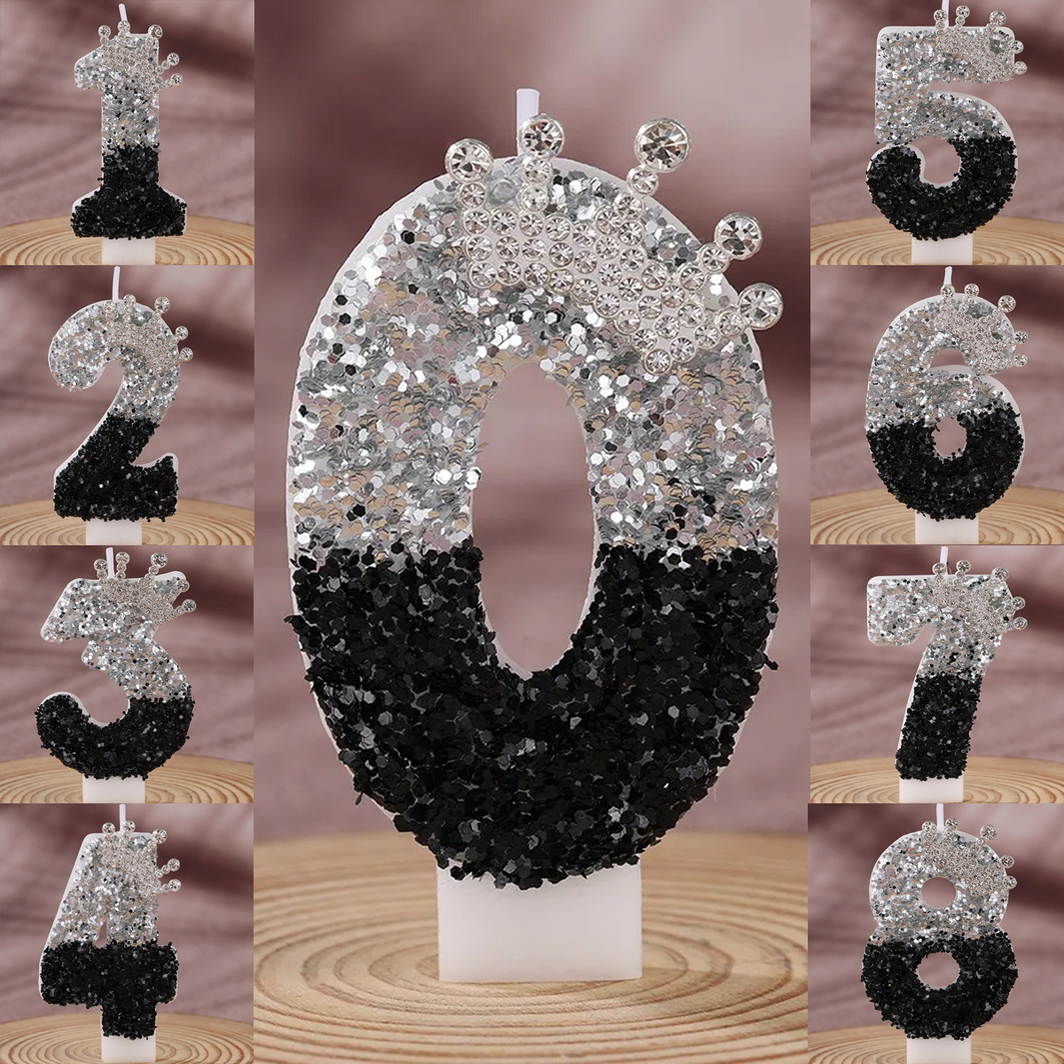 Event Supplies - Black Silver Gradient Crown Handmade DIY