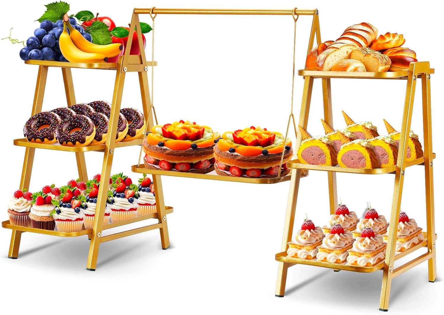 Cupcake Stand Tier - 3-Tier Metal Cupcake Stand, Large Capacity