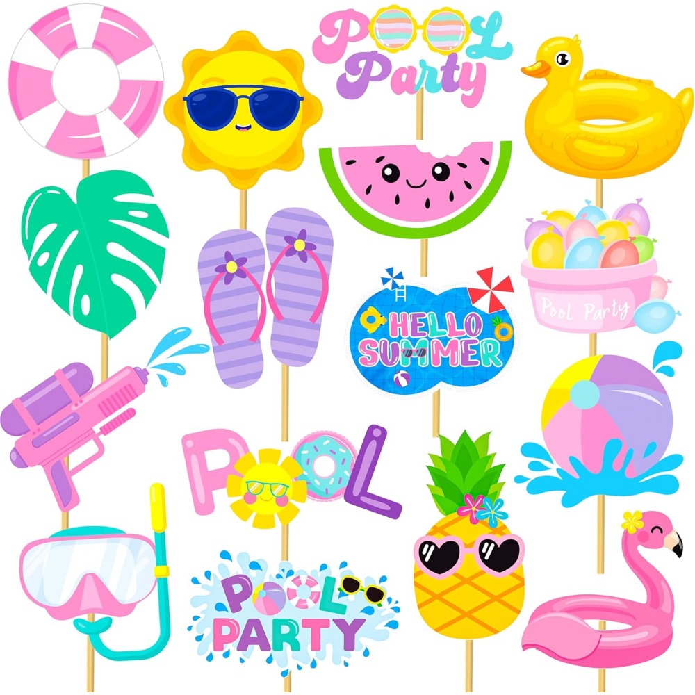Centerpiece Stick - 18pcs Summer Pool Party Centerpiece Sticks