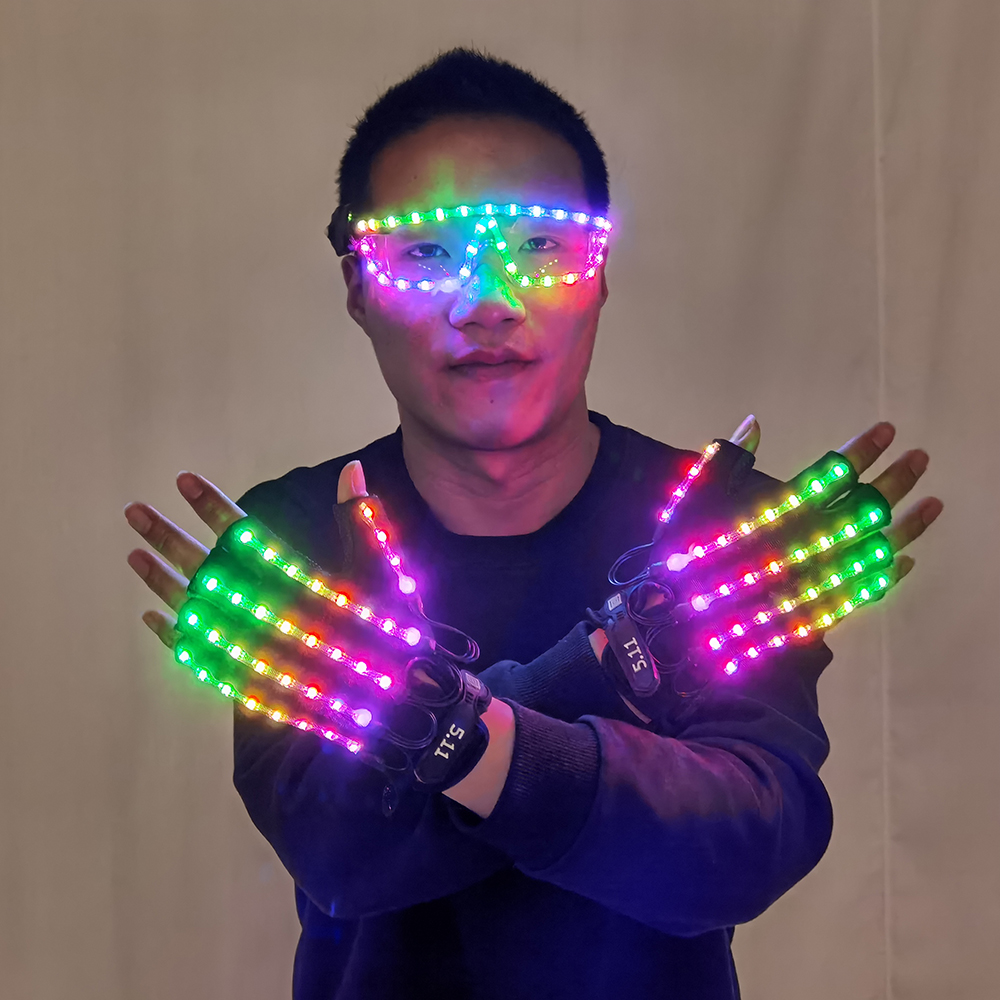 LED Gloves Glowing Glasses Lig – Event Party Dj recenzja i cena