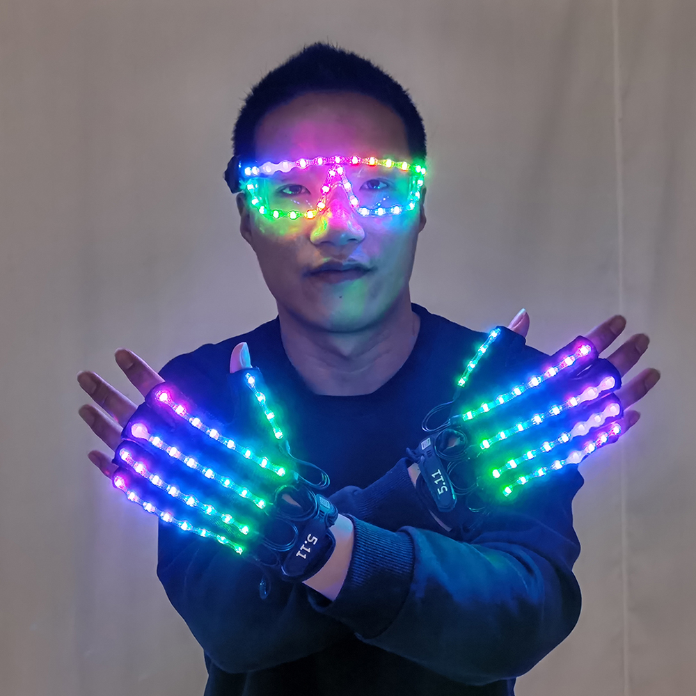 LED Gloves Glowing Glasses Lig – Event Party Dj recenzja i cena