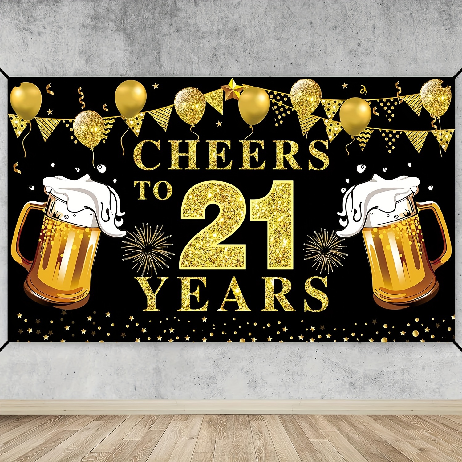 21st Birthday Celebration Bann – Party Banner Gold recenzja i cena