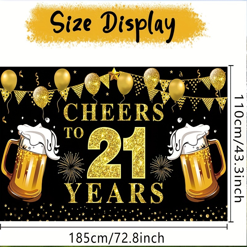 21st Birthday Celebration Bann – Party Banner Gold recenzja i cena