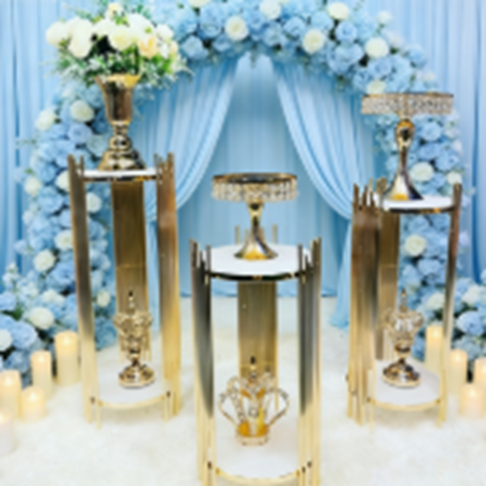 decoration gold metal walkway  – Dessert Table Backdrop recenzja i cena