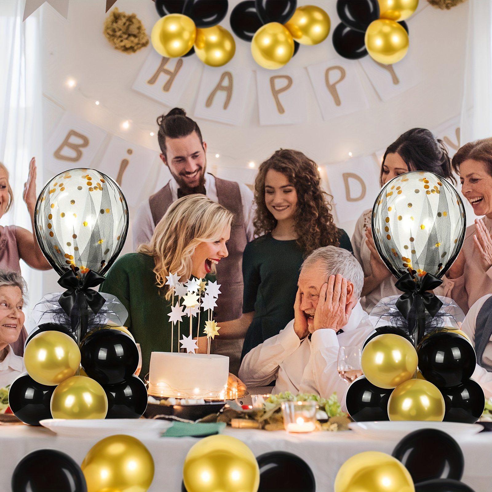 8 Set, Black & Gold Balloon Ce – Centerpiece Stick recenzja i cena