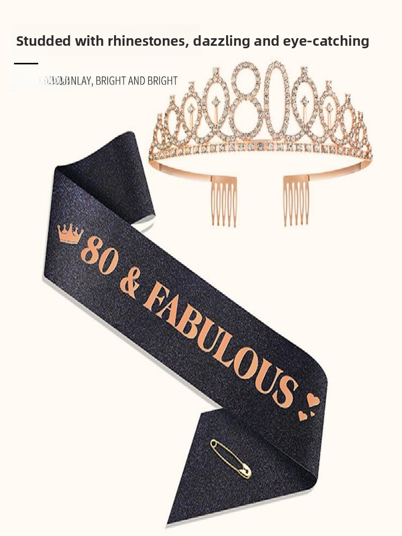 Champagne Gold Sparkle Crown S – Birthday Sash Glitter recenzja i cena