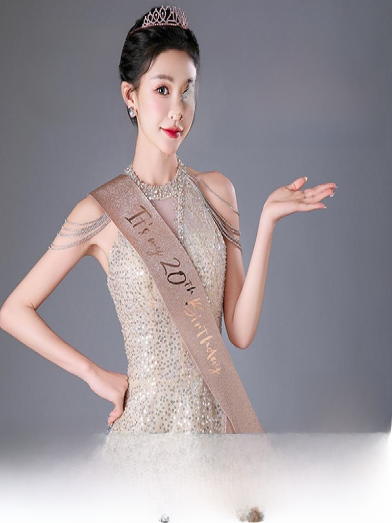Champagne Gold Sparkle Crown S – Birthday Sash Glitter recenzja i cena