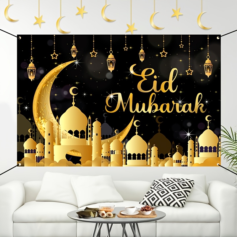 VIKAMA Eid Al Fitr Happy Backg – Party Banner Gold recenzja i cena