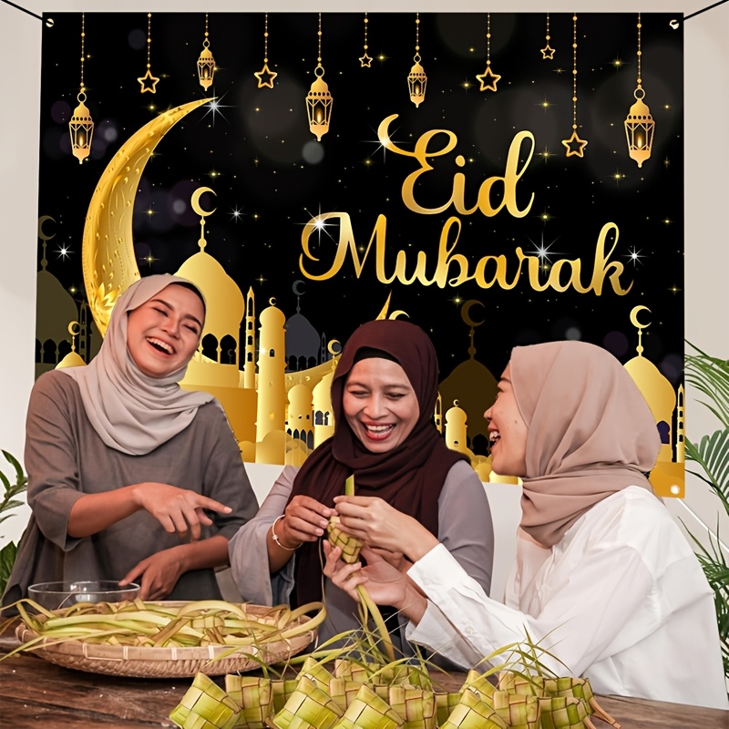 VIKAMA Eid Al Fitr Happy Backg – Party Banner Gold recenzja i cena