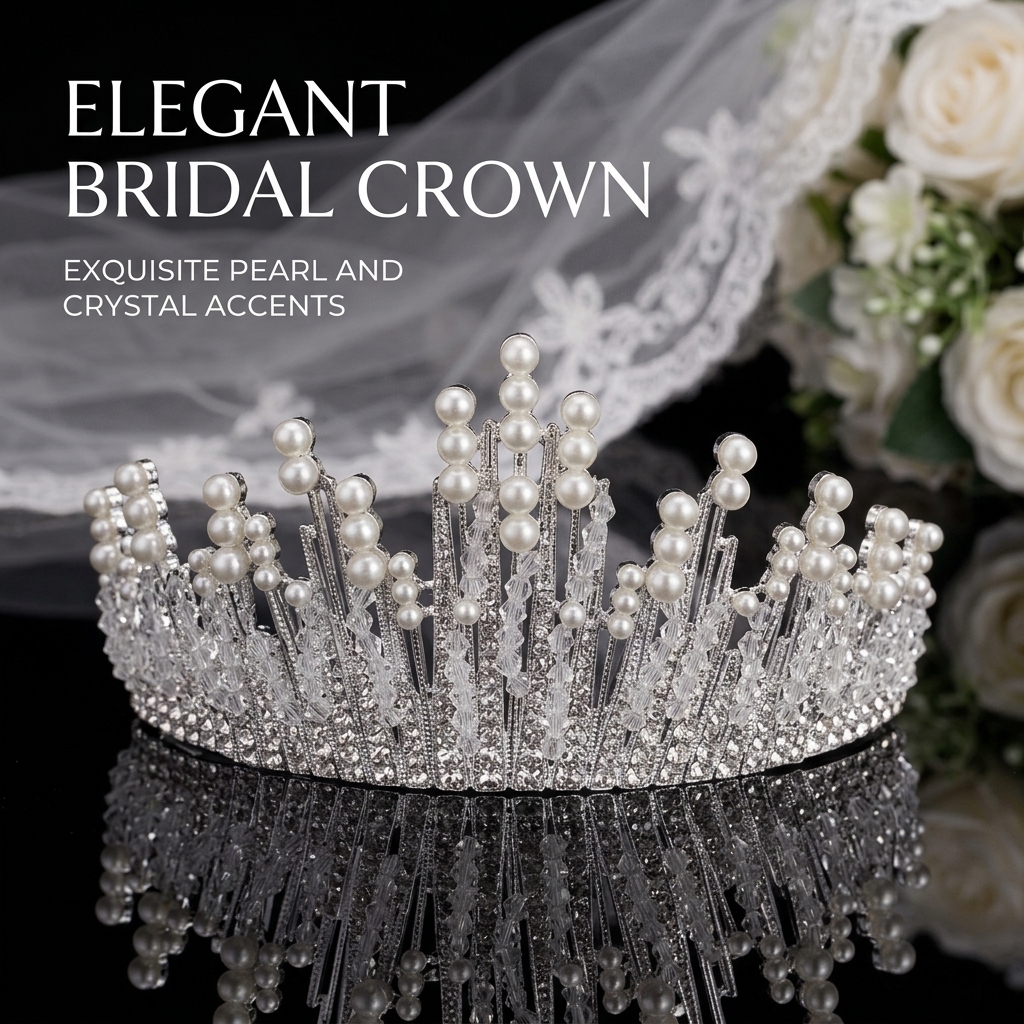 Bridal Pearl Crown Headpiece E – Event & Party Supply recenzja i cena