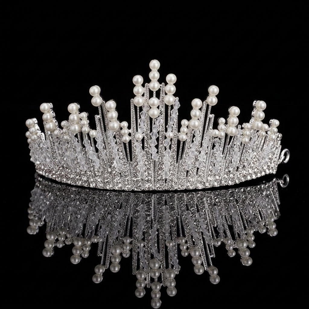 Bridal Pearl Crown Headpiece E – Event & Party Supply recenzja i cena