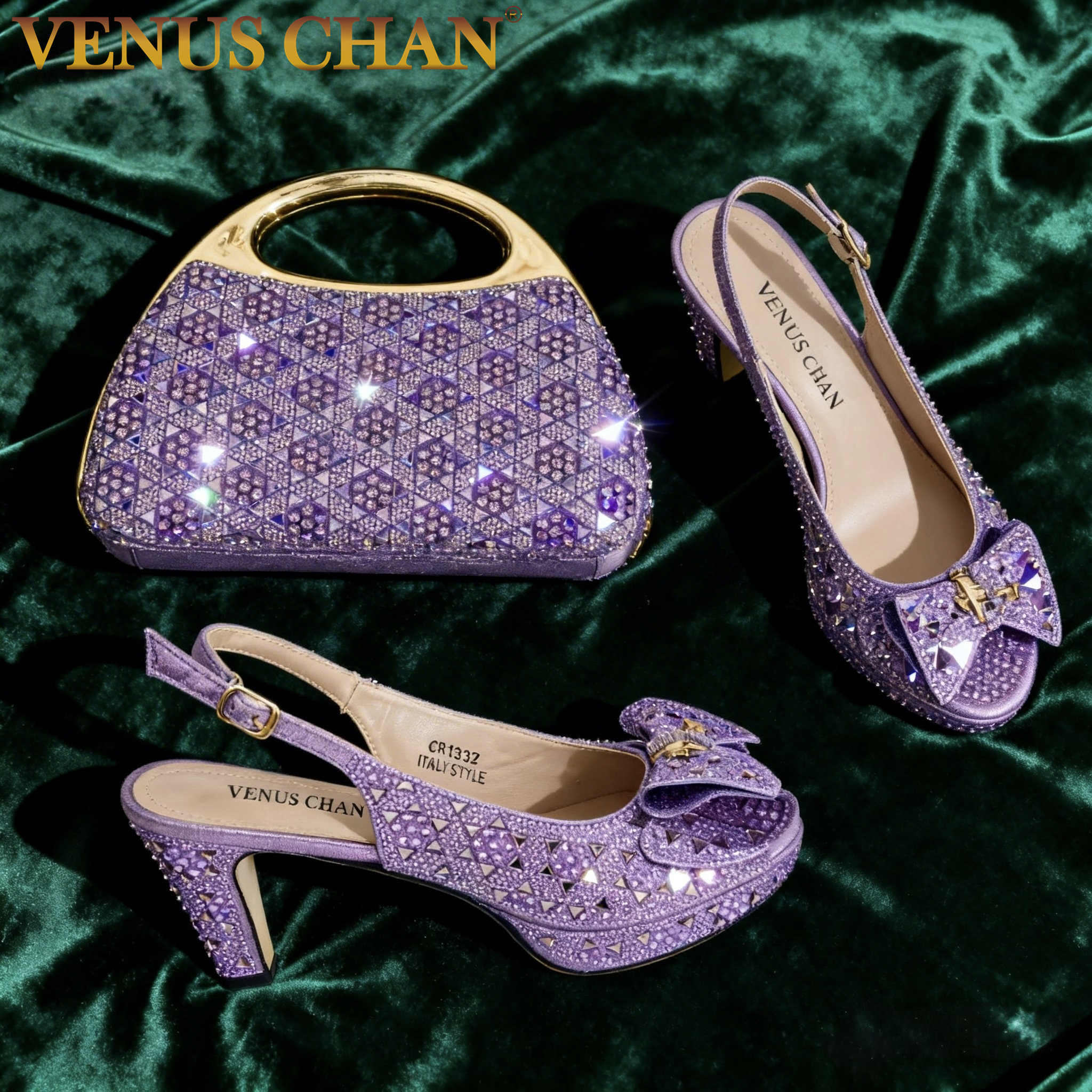Chic Light Purple Rhinestone P – Party Favor Bag recenzja i cena