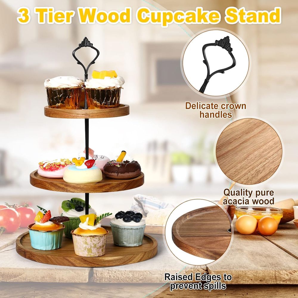 3 Set 3 Tier Wood Cupcake Stan – Cupcake Stand Tier recenzja i cena