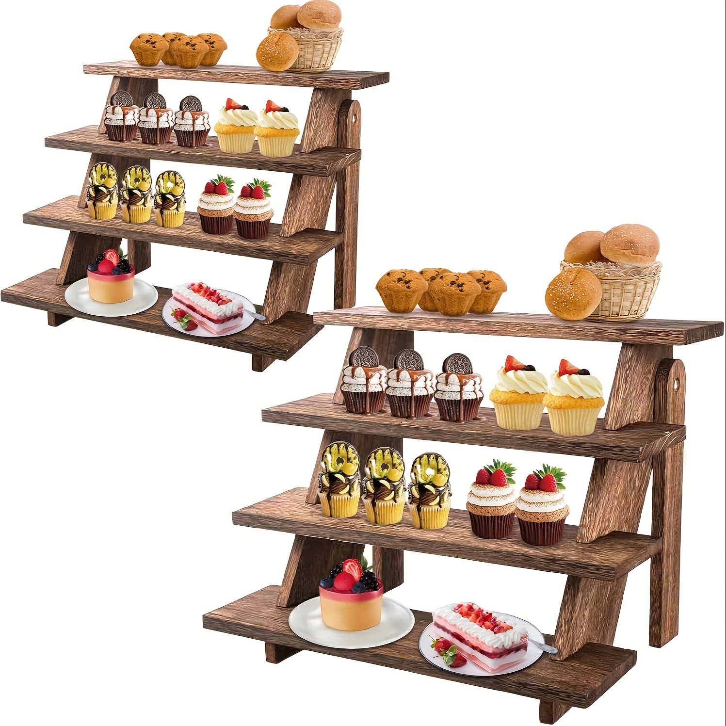 2 Wooden Cupcake Stand - 4-Tie – Cupcake Stand Tier recenzja i cena