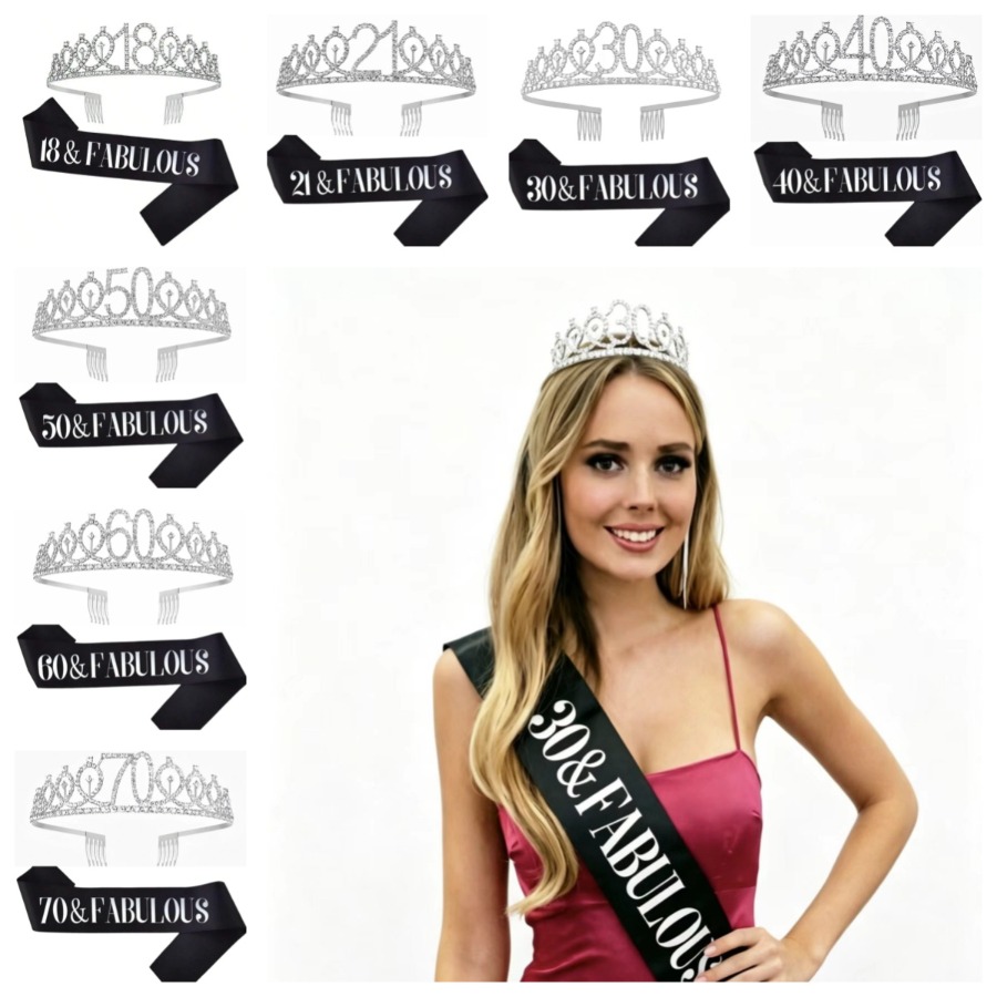 Glitter Silvery Birthday Tiara – Birthday Sash Glitter recenzja i cena