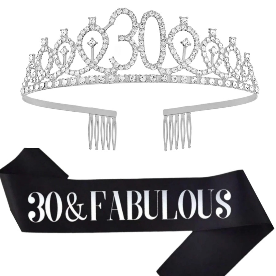 Glitter Silvery Birthday Tiara – Birthday Sash Glitter recenzja i cena