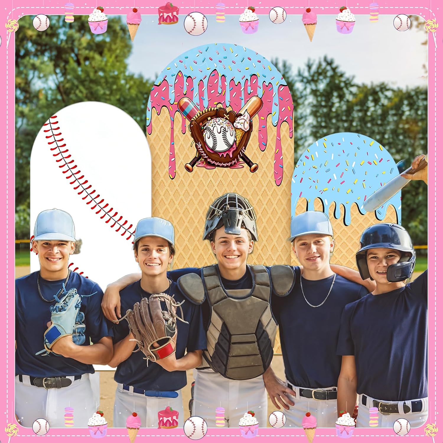 Baseball Ice Cream Drip Arch B – Dessert Table Backdrop recenzja i cena