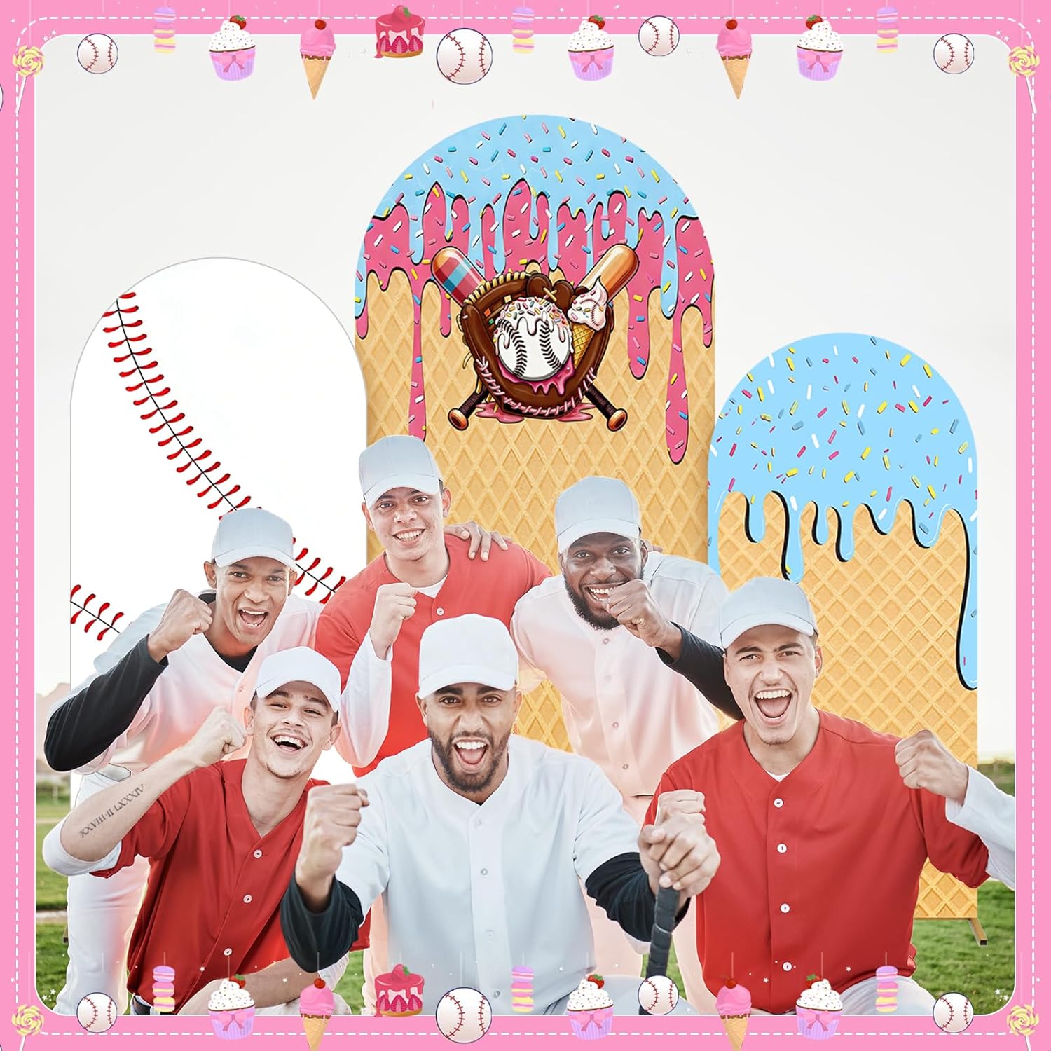 Baseball Ice Cream Drip Arch B – Dessert Table Backdrop recenzja i cena