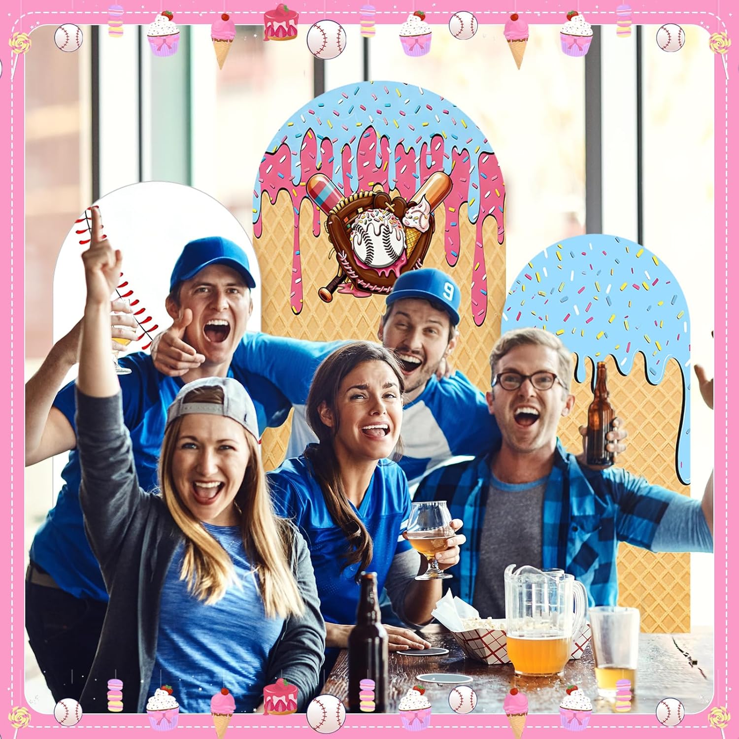 Baseball Ice Cream Drip Arch B – Dessert Table Backdrop recenzja i cena