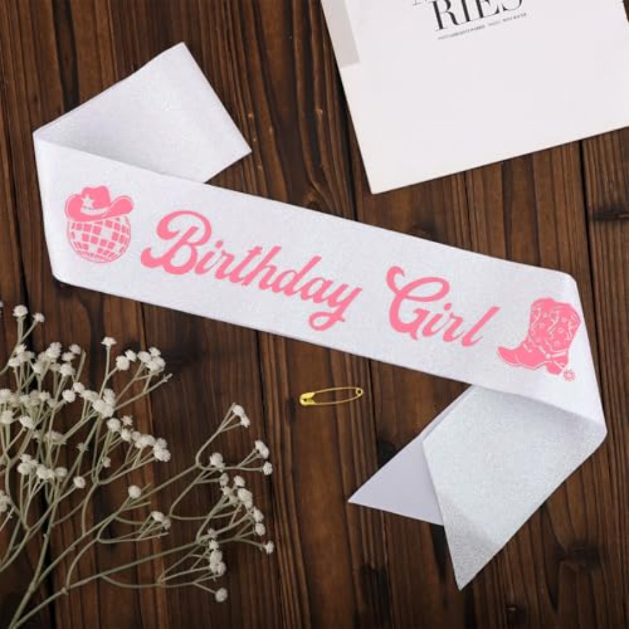 Birthday Girl Sash Pink Disco  – Birthday Sash Glitter recenzja i cena