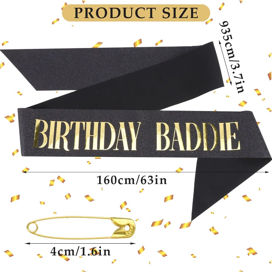 BIRTHDAY BADDIE Sash Black Gli – Birthday Sash Glitter recenzja i cena