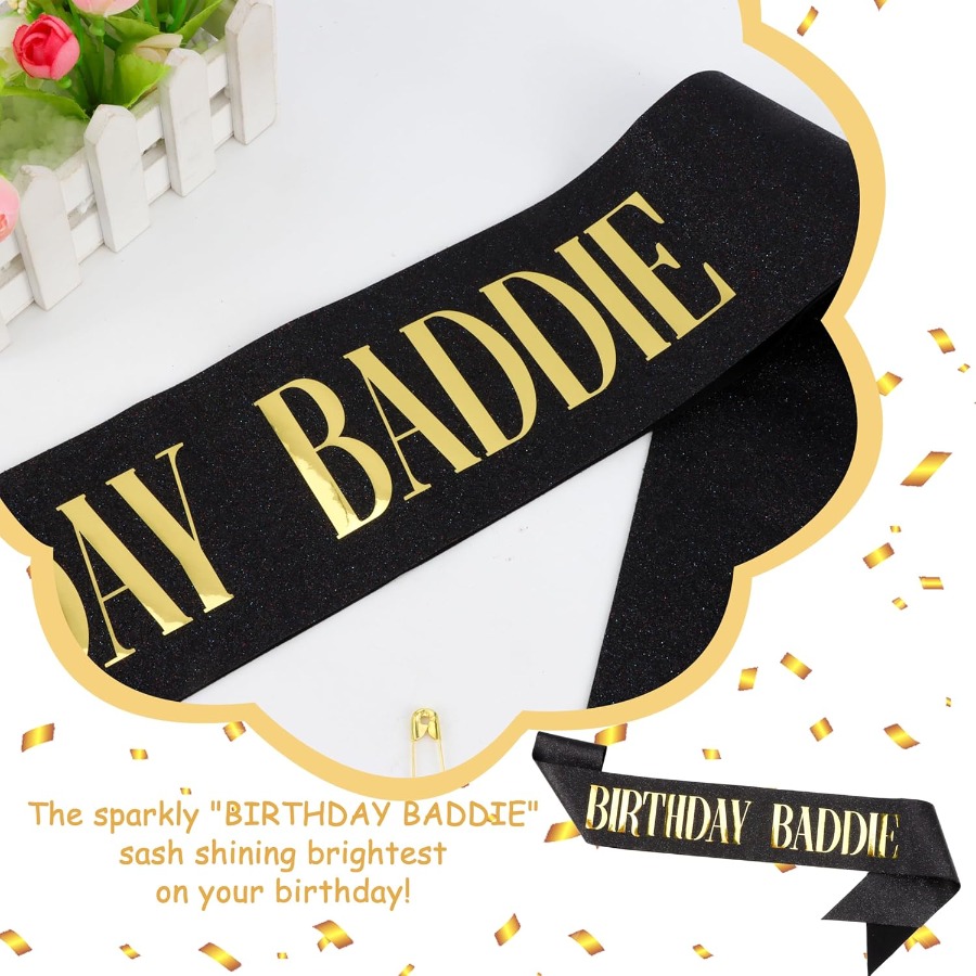BIRTHDAY BADDIE Sash Black Gli – Birthday Sash Glitter recenzja i cena