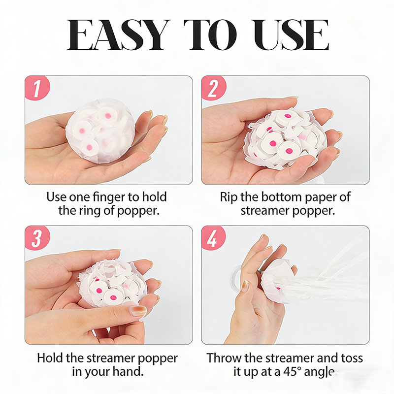 10pcs White Streamers Poppers  – Confetti Cannon Tube recenzja i cena