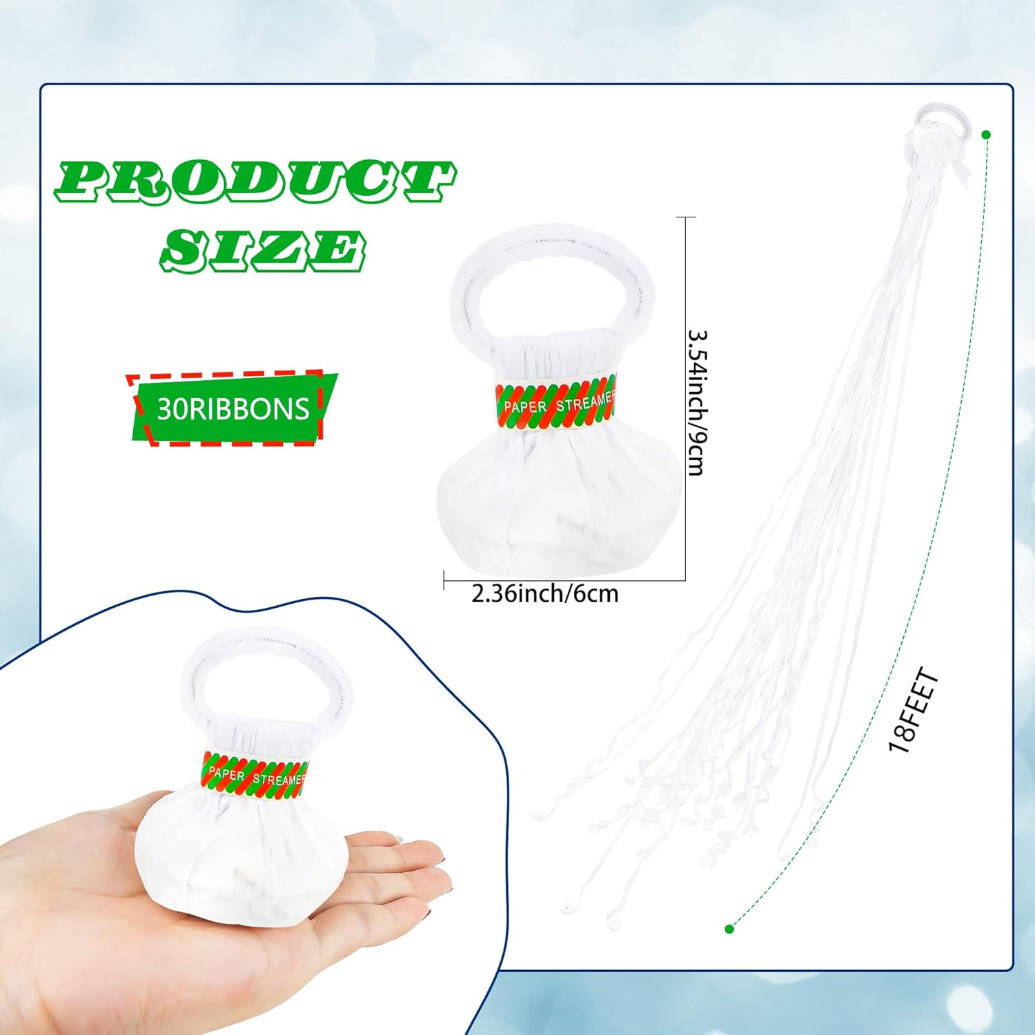 10pcs White Streamers Poppers  – Confetti Cannon Tube recenzja i cena