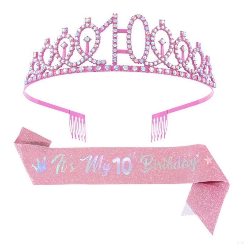 Glittering Pink Birthday Tiara – Birthday Sash Glitter recenzja i cena