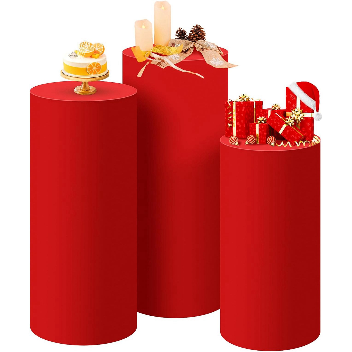 Yeele Red Cylinder Stand Cover – Dessert Table Backdrop recenzja i cena
