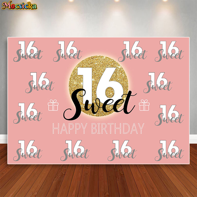 Mocsicka Sweet 16 Birthday Bac – Dessert Table Backdrop recenzja i cena