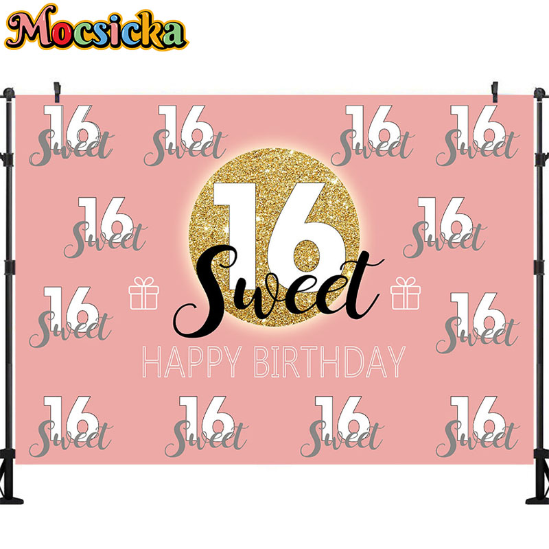 Mocsicka Sweet 16 Birthday Bac – Dessert Table Backdrop recenzja i cena