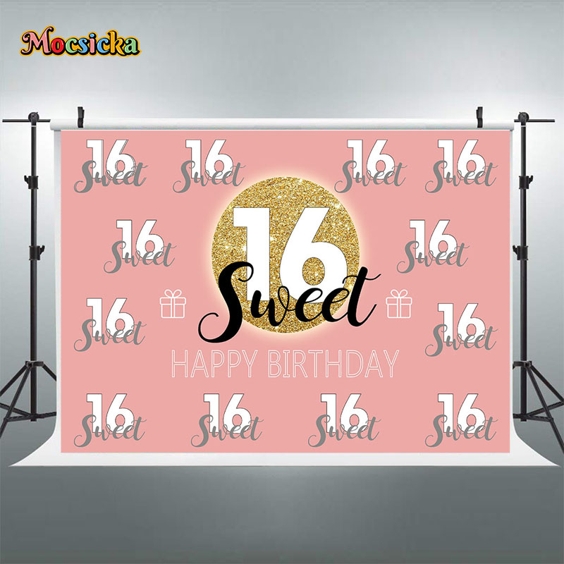 Mocsicka Sweet 16 Birthday Bac – Dessert Table Backdrop recenzja i cena