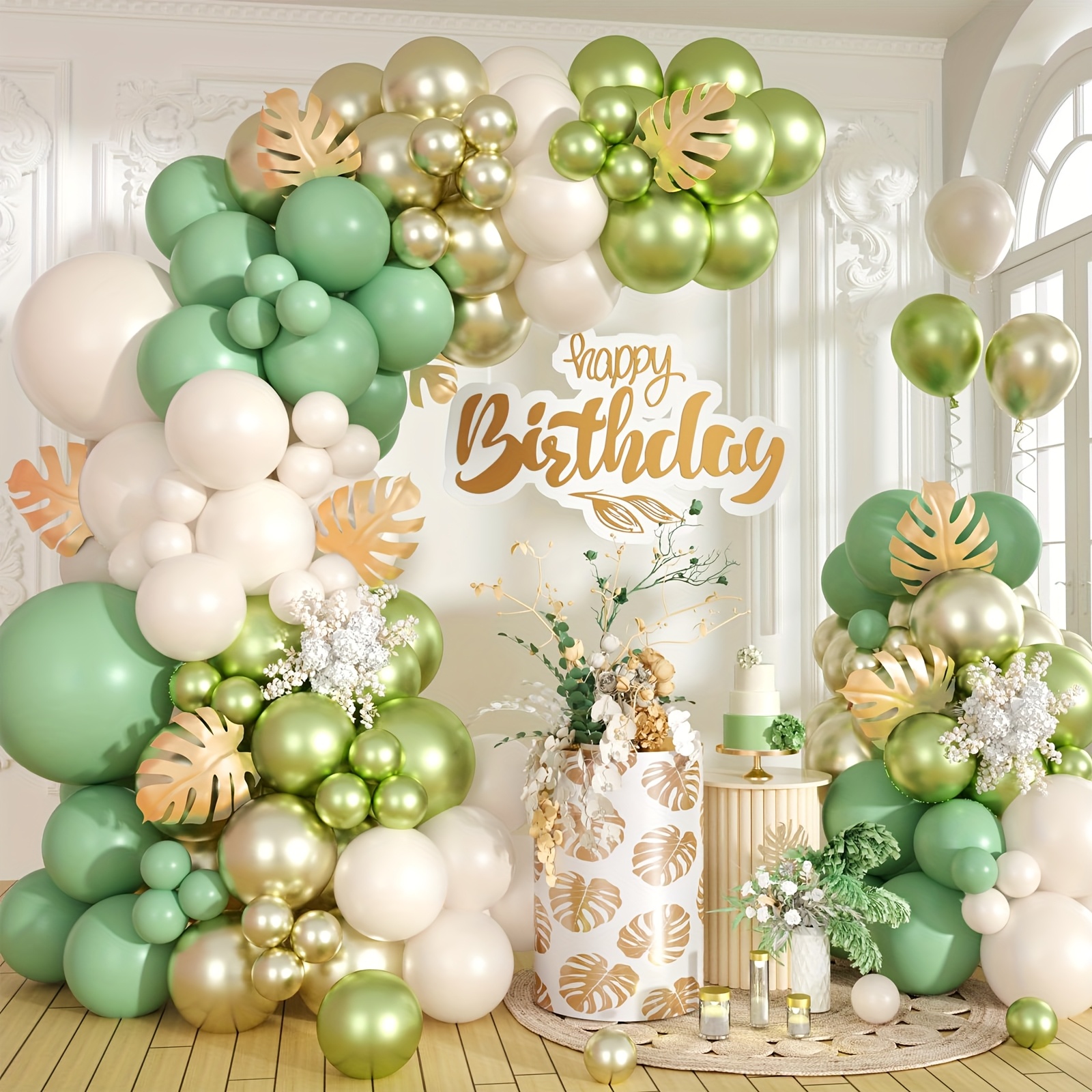 88pcs Sage Green & Golden Ball – Balloon Arch Kit recenzja i cena