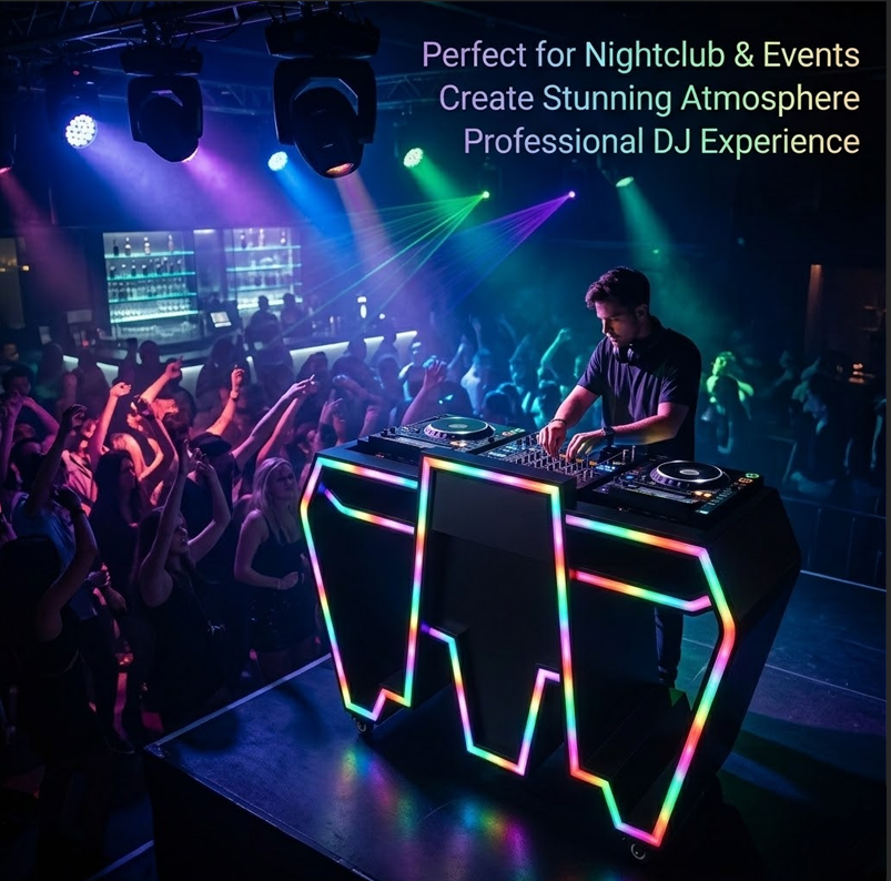 Custom Metal LED DJ Booth Tabl – Event Suppliers recenzja i cena