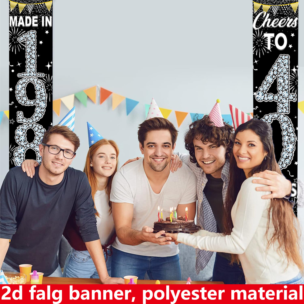 2Pcs 2D Flat 40th Birthday Ban – Party Banner Gold recenzja i cena