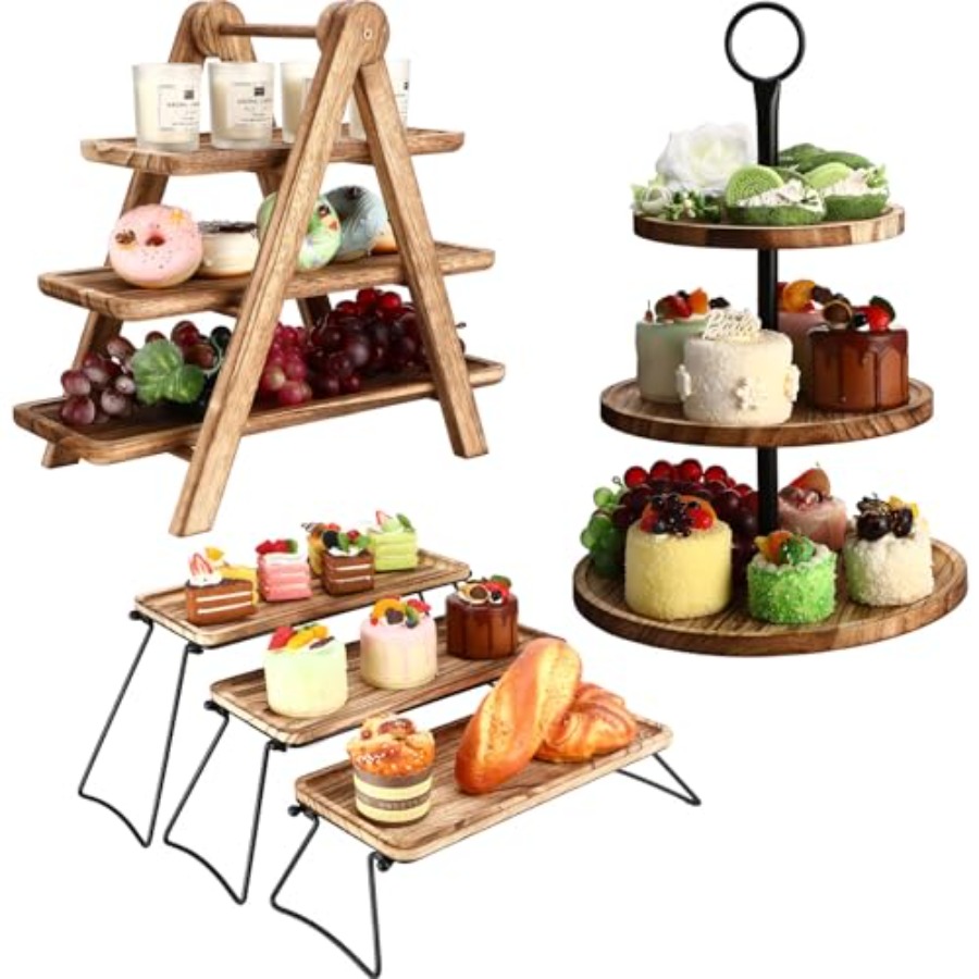 Set of 3 Wood Cupcake Stand 3  – Cupcake Stand Tier recenzja i cena