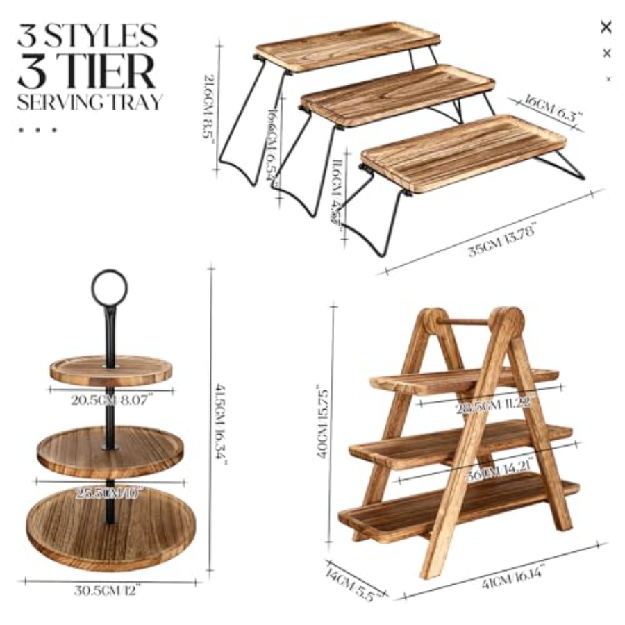 Set of 3 Wood Cupcake Stand 3  – Cupcake Stand Tier recenzja i cena