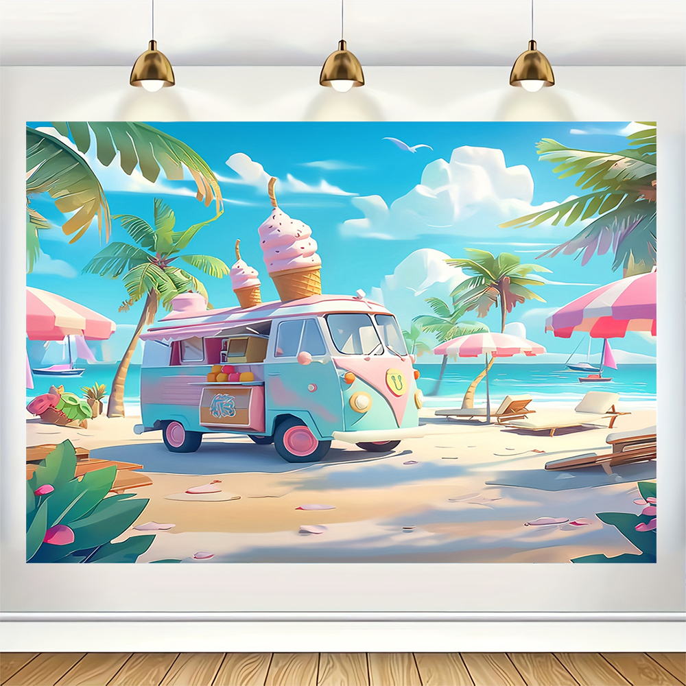 Sweet Ice Cream Theme Backdrop – Dessert Table Backdrop recenzja i cena
